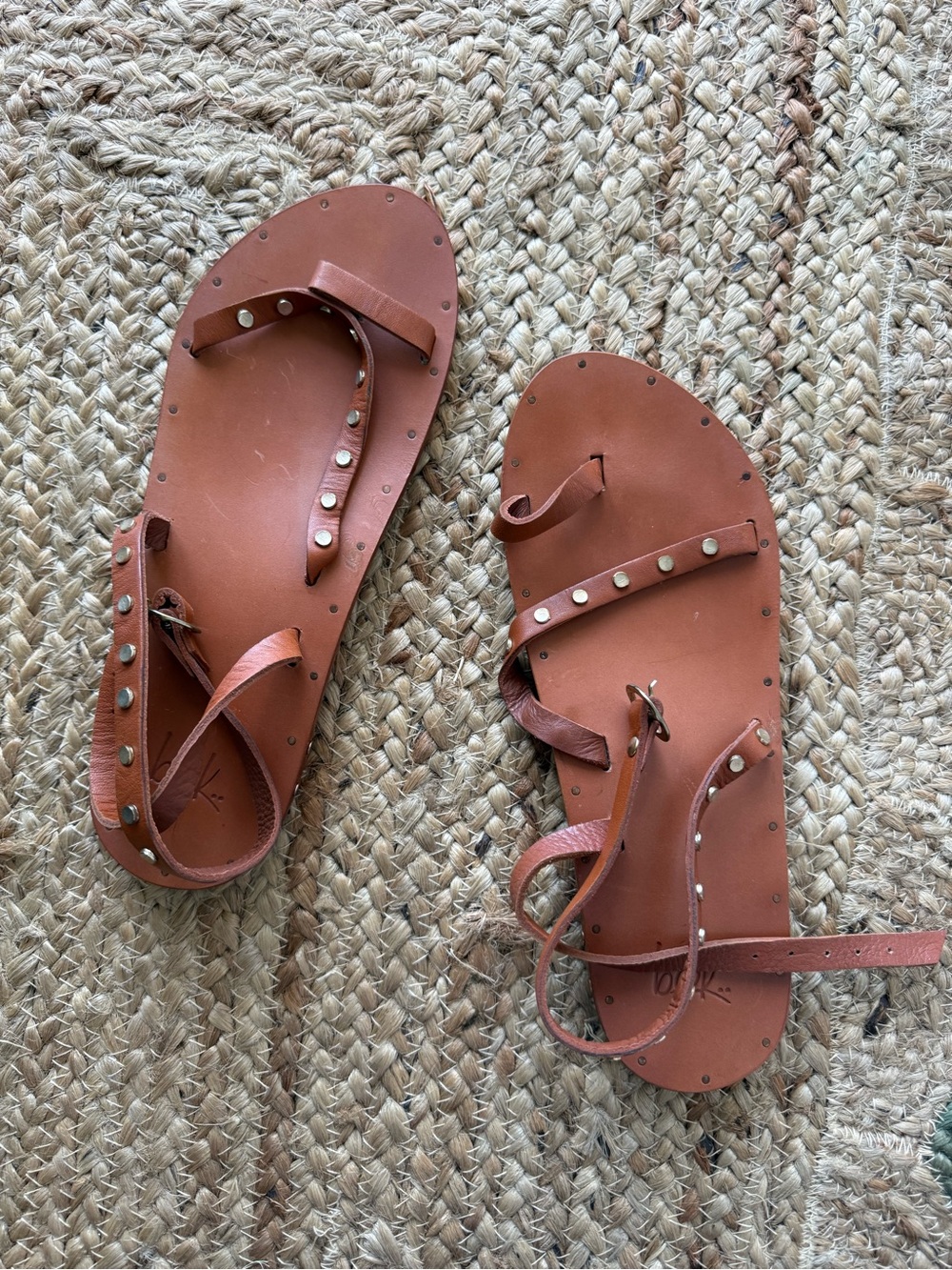 Beek Brown Studded Leather Women’s Sandals